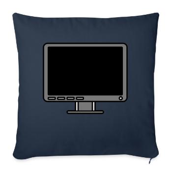 Icône Logo Écran d’ordinateur - Housse de coussin décorative 45 x 45 cm - bleu marine - Devant