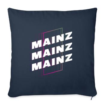 Mainz Germany City Font Skyline Home - Sofa pillowcase 17,3'' x 17,3'' (45 x 45 cm) - navy - Front