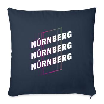 Nuremberg Allemagne City Font Skyline Accueil - Housse de coussin décorative 45 x 45 cm - bleu marine - Devant