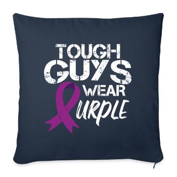 Les durs à cuire portent du violet - Housse de coussin décorative 45 x 45 cm - bleu marine - Devant
