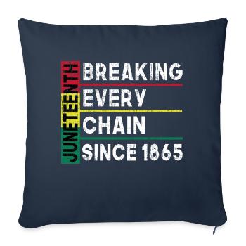 JuneTeenth Briser toutes les chaînes depuis 1865 - Housse de coussin décorative 45 x 45 cm - bleu marine - Devant