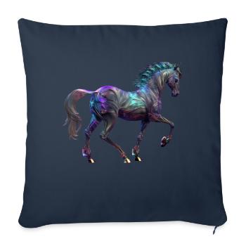 Équitation - Housse de coussin décorative 45 x 45 cm - bleu marine - Devant