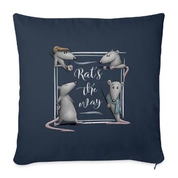 Rat's The Way Coffee House Style Rat Wordplay - Sofa pillowcase 17,3'' x 17,3'' (45 x 45 cm) - navy - Front