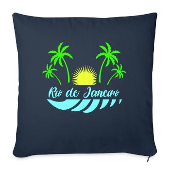 Rio de Janeiro - Housse de coussin décorative 45 x 45 cm - bleu marine - Devant