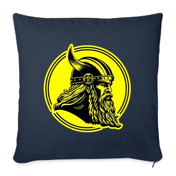 Viking Head Warrior Viking - Housse de coussin décorative 45 x 45 cm - bleu marine - Devant