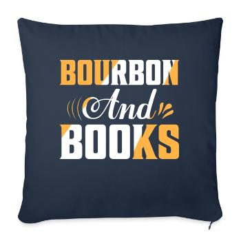 Bourbon et livres à boire du whisky - Housse de coussin décorative 45 x 45 cm - bleu marine - Devant