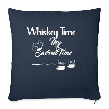 Whiskey Time Weißes Design - Sofakissenbezug 45 x 45 cm - Navy - Vorne