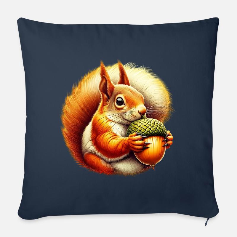 Eichhörnchen - Sofakissenbezug 45 x 45 cm - Navy