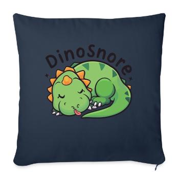 Dinosnore - Niedlicher schlafender Dinosaurier - Sofakissenbezug 45 x 45 cm - Navy - Vorne