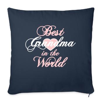 Meilleure grand-mère du monde Coeur Meilleure grand-mère du monde - Housse de coussin décorative 45 x 45 cm - bleu marine - Devant
