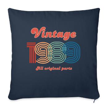 Vintage 1989 all original parts - Housse de coussin décorative 45 x 45 cm - bleu marine - Devant