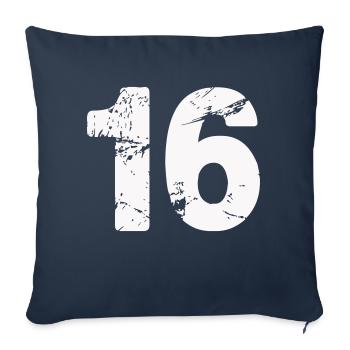 16 - Housse de coussin décorative 45 x 45 cm - bleu marine - Devant