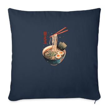 Bol de Ramen Authentique Art Ramen Authentique Ramen - Housse de coussin décorative 45 x 45 cm - bleu marine - Devant