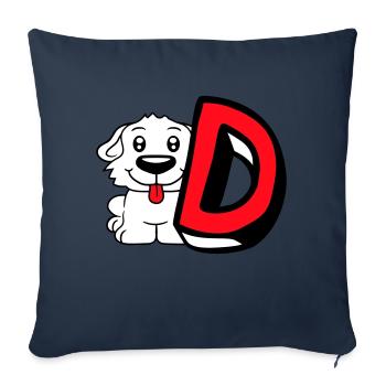 Dog D Letter Dog Sitting Small Dog Cute - Sofa pillowcase 17,3'' x 17,3'' (45 x 45 cm) - navy - Front
