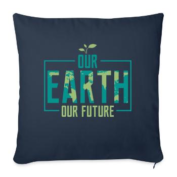 Our Earth Our Future Earth Day Environmental Plane - Sofakissenbezug 45 x 45 cm - Navy - Vorne