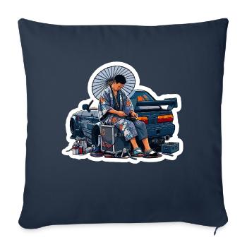 Garage Samurai - Sofakissenbezug 45 x 45 cm - Navy - Vorne