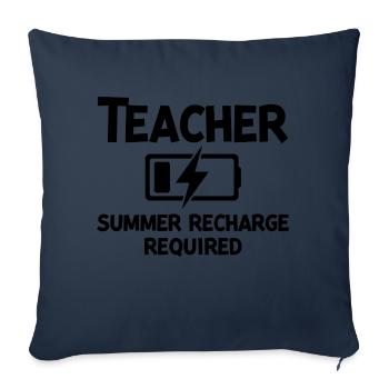 Recharge d’été pour les enseignants - Housse de coussin décorative 45 x 45 cm - bleu marine - Devant