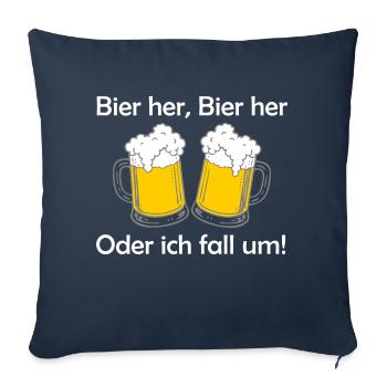 Bees here, Bees here - oder ich fall um! - Sofa pillowcase 17,3'' x 17,3'' (45 x 45 cm) - navy - Front