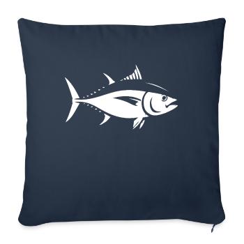 Thon - Housse de coussin décorative 45 x 45 cm - bleu marine - Devant