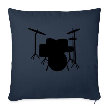 Drums Schlagzeug Drum - Sofakissenbezug 45 x 45 cm - Navy - Vorne