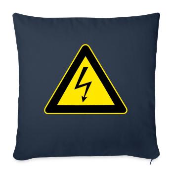 Avertissement à haute tension - Housse de coussin décorative 45 x 45 cm - bleu marine - Devant