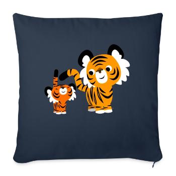 Petit Tigre et Grand Tigre par Cheerful Madness!! - Housse de coussin décorative 45 x 45 cm - bleu marine - Devant