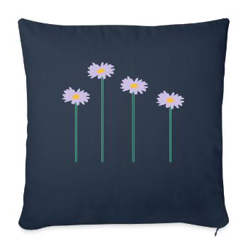 flowers - Housse de coussin décorative 45 x 45 cm - bleu marine - Devant