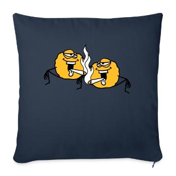 Kiffen kiffer stoned h - Housse de coussin décorative 45 x 45 cm - bleu marine - Devant