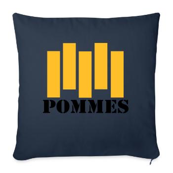 Les frites - Housse de coussin décorative 45 x 45 cm - bleu marine - Devant