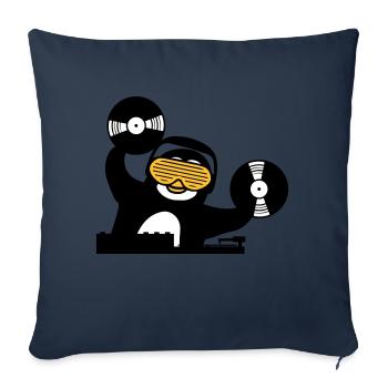 dj plaque de musique raccrocher mélangeur club disco ping - Housse de coussin décorative 45 x 45 cm - bleu marine - Devant