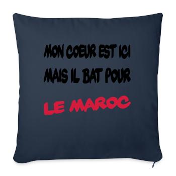 Mon coeur bat pour le Maroc - Sofa pillowcase 17,3'' x 17,3'' (45 x 45 cm) - navy - Front