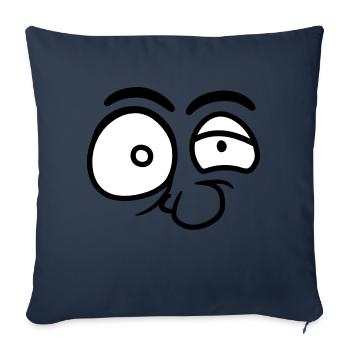 eyes nose cool professor insane crazy ges - Sofa pillowcase 17,3'' x 17,3'' (45 x 45 cm) - navy - Front