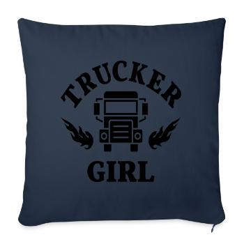 Trucker Girl Truck Truckerin Professional driver - Sofa pillowcase 17,3'' x 17,3'' (45 x 45 cm) - navy - Front