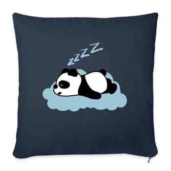 Panda endormi - Housse de coussin décorative 45 x 45 cm - bleu marine - Devant