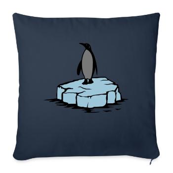 pingouin - Housse de coussin décorative 45 x 45 cm - bleu marine - Devant