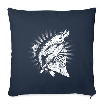 Truite - Housse de coussin décorative 45 x 45 cm - bleu marine - Devant