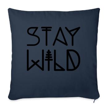 Restez sauvage - Housse de coussin décorative 45 x 45 cm - bleu marine - Devant