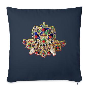 Bijoux kabyle afzim - Housse de coussin décorative 45 x 45 cm - bleu marine - Devant