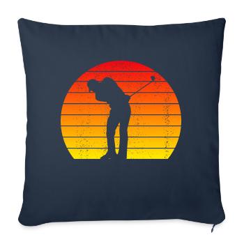 Golfeur Golf Ball Rétro Golfeur Vintage - Housse de coussin décorative 45 x 45 cm - bleu marine - Devant