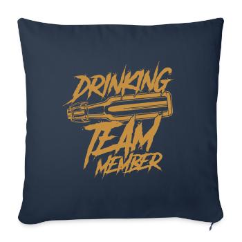 Drinking Team Member Beer Bottle - Sofa pillowcase 17,3'' x 17,3'' (45 x 45 cm) - navy - Front