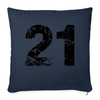21 - Housse de coussin décorative 45 x 45 cm - bleu marine - Devant