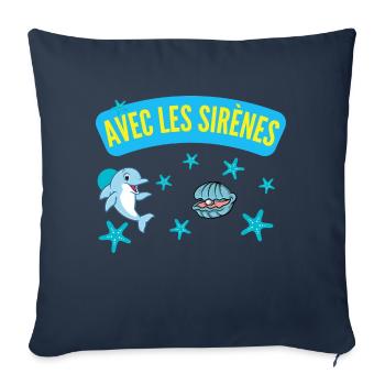 AVEC LES SIRÈNES - Housse de coussin décorative 45 x 45 cm - bleu marine - Devant