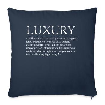 LUXE - Exemples - Série Lignes - Housse de coussin décorative 45 x 45 cm - bleu marine - Devant