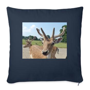 Close up of a Deer - Sofa pillowcase 17,3'' x 17,3'' (45 x 45 cm) - navy - Front