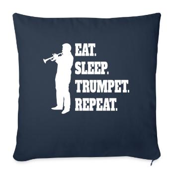 Trumpet funny music instrument musician saying - Sofa pillowcase 17,3'' x 17,3'' (45 x 45 cm) - navy - Front