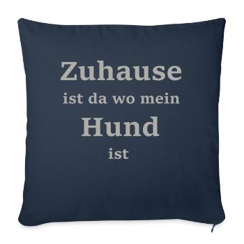 Zuhause ist da wo mein ... * Farbanpassung möglich - Sofakissenbezug 45 x 45 cm - Navy - Vorne