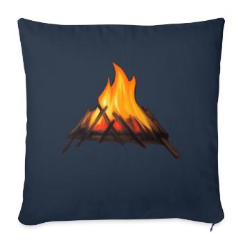 Feu de camp Camping Nature Feu de forêt Extérieur Tente 2 - Housse de coussin décorative 45 x 45 cm - bleu marine - Devant