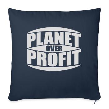 planet over profit quote - Sofa pillowcase 17,3'' x 17,3'' (45 x 45 cm) - navy - Front