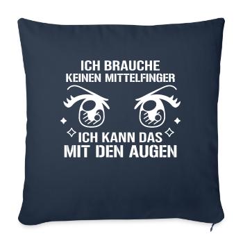 Mittelfinger Augen - Spruch Statement Sarkasmus - Sofakissenbezug 45 x 45 cm - Navy - Vorne