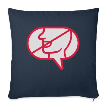 Do not communicate icon speech bubble - Sofa pillowcase 17,3'' x 17,3'' (45 x 45 cm) - navy - Front